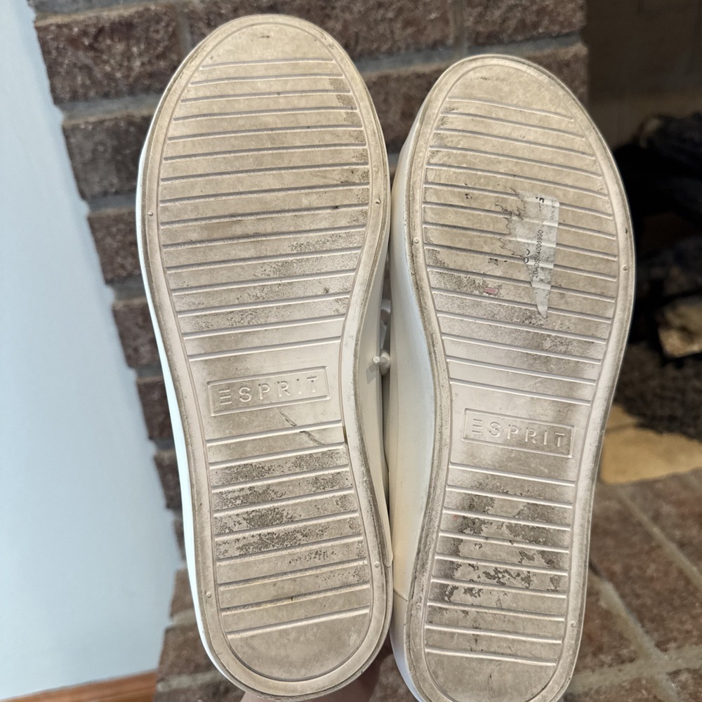 Esprit Tallya White Faux Leather Sneakers Womens Sz 8.5 Lace Up Casual #166 - Picture 10 of 16